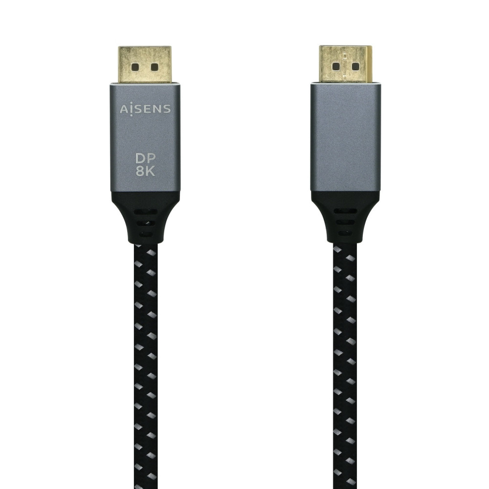 CABLE DISPLAYPORT V1.4 8K 60HZ DPM-DPM GRIS NEGRO 2.0M AISENS A149-0437