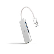 HUB USB 3.0 4xUSB3.0. USB-A M-USB 3.0 H ALUM. 18CM NANOCABLE 10.16.4602