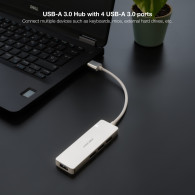 HUB USB 3.0 4xUSB3.0. USB-A M-USB 3.0 H ALUM. 18CM NANOCABLE 10.16.4602