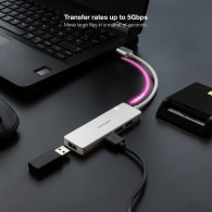 HUB USB 3.0 4xUSB3.0. USB-A M-USB 3.0 H ALUM. 18CM NANOCABLE 10.16.4602