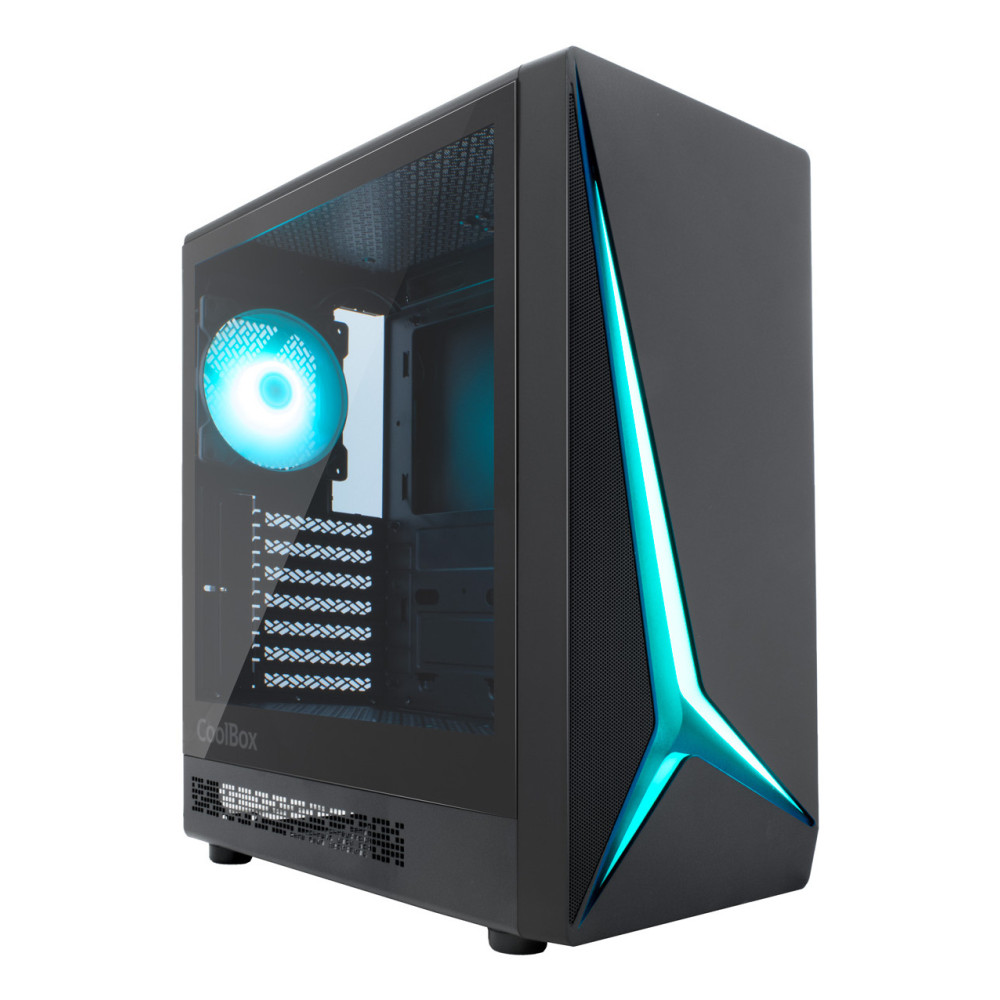 CAJA ATX COOLBOX GAMING GA450B STARTLIGHT BLACK SIN FUENTE CRISTAL TEMPLADO ARGB