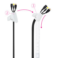 ORGANIZADOR DE CABLES FLEXIBLE 25MM 1 M BLANCO NANOCABLE 10.36.0001-W