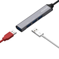 HUB USB 3.1 USB-C USB-CM-4xTIPO AH GRIS 10CM AISENS A109-0541