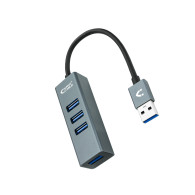 HUB USB NANOCABLE 4 USB 3.0. USB-A M-USB 3.0 H GRIS 10 CM 10.16.4402