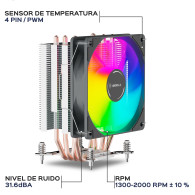 Ventilador UNYKA UNYCOOL H40 ARGB 90mm Gris