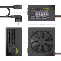 FUENTE ALIMENTACION ATX 500W CABLE ALIMENTA OEM NEGRA AISENS ASPC-500ATX-PSEBK