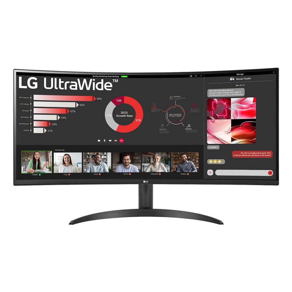 MONITOR CURVO 34" ULTRAPANORAMICO LG 34WR50QK-B WQHD NEGRO