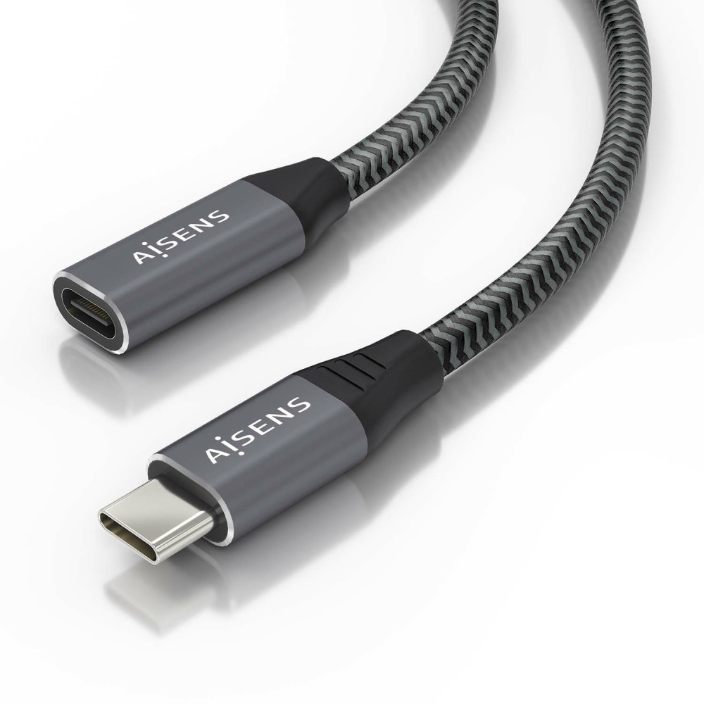 CABLE USB 3.2 GEN2x2 ALU 8K30HZ 5A 100W USB-C-M-C-H GRIS 1.5M AISENS A107-0761