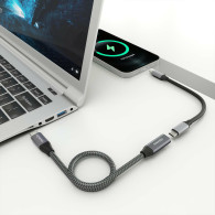 CABLE USB 3.2 GEN2x2 ALU 8K30HZ 5A 100W USB-C-M-C-H GRIS 1.5M AISENS A107-0761