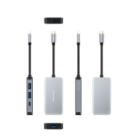 HUB USB-C 3xUSB3.0+USB-C+USB-C PD 100W GRIS 15 CM NANOCABLE 10.16.1005