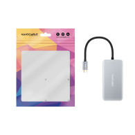 HUB USB-C 3xUSB3.0+USB-C+USB-C PD 100W GRIS 15 CM NANOCABLE 10.16.1005