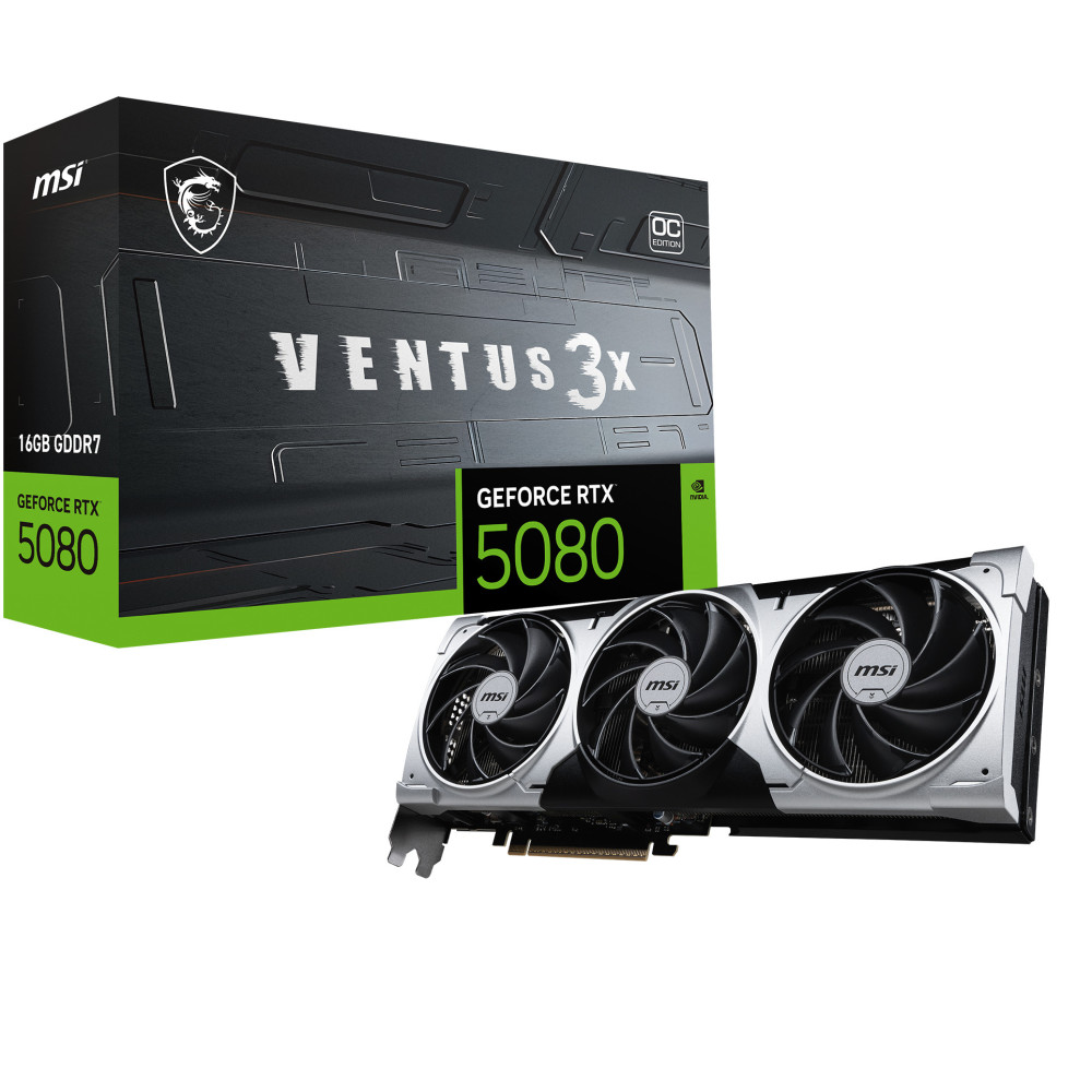 Tarjeta Gráfica MSI GeForce RTX 5080 VENTUS 3X OC PLUS 16GB GDDR7 DLSS4