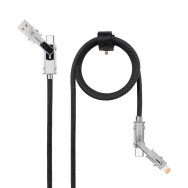 CABLE USB-C+USB-A M - LIGHTNING+USB-C M 2.0 27W 1M NANOCABLE 10.01.2601