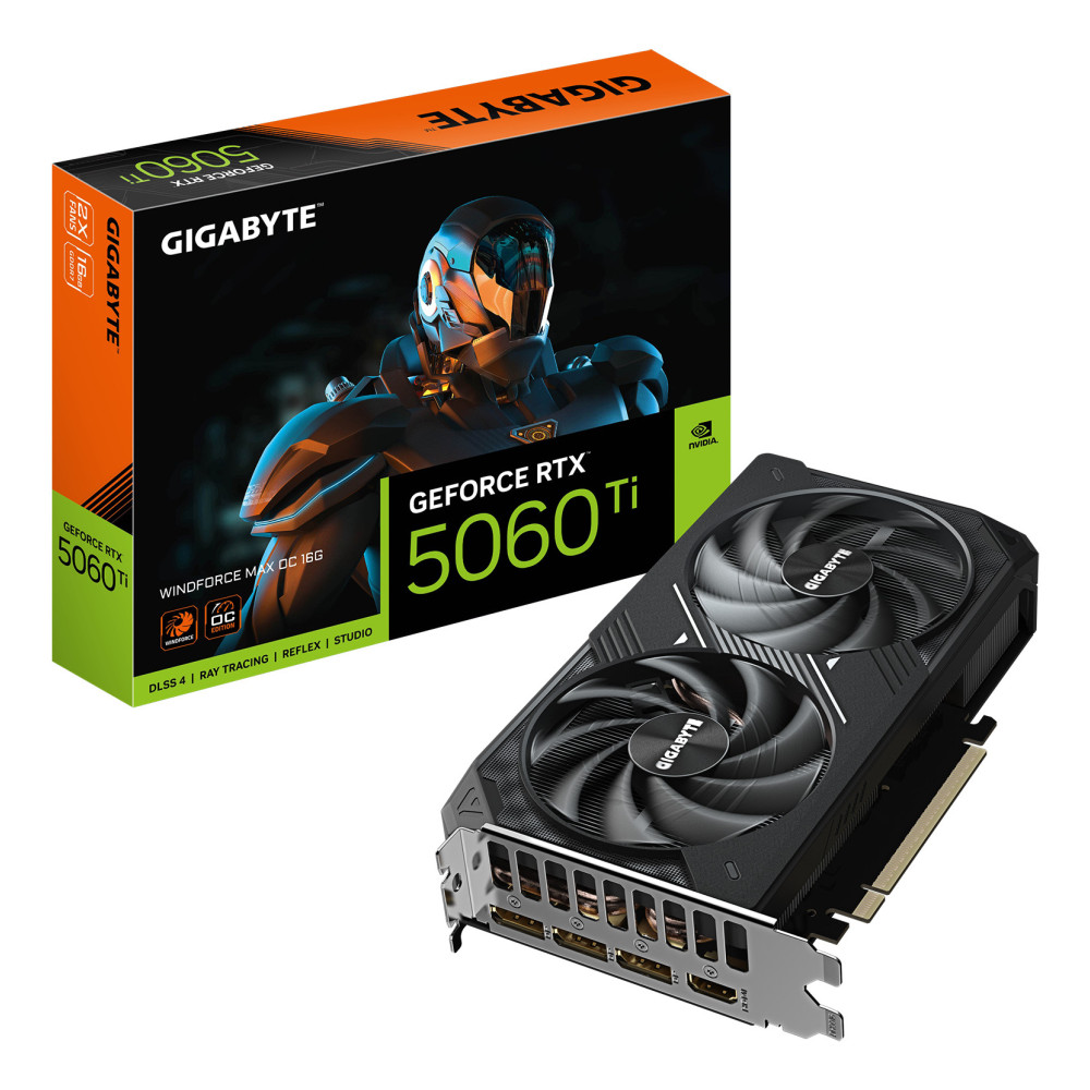 TARJETA GRAFICA GIGABYTE GEFORCE RTX5060TI WINDFORCE MAX OC 16GB GDDR7