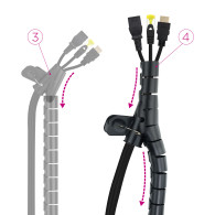 ORGANIZADOR DE CABLES FLEXIBLE 25MM 3 M NEGRO NANOCABLE 10.36.0003-BK