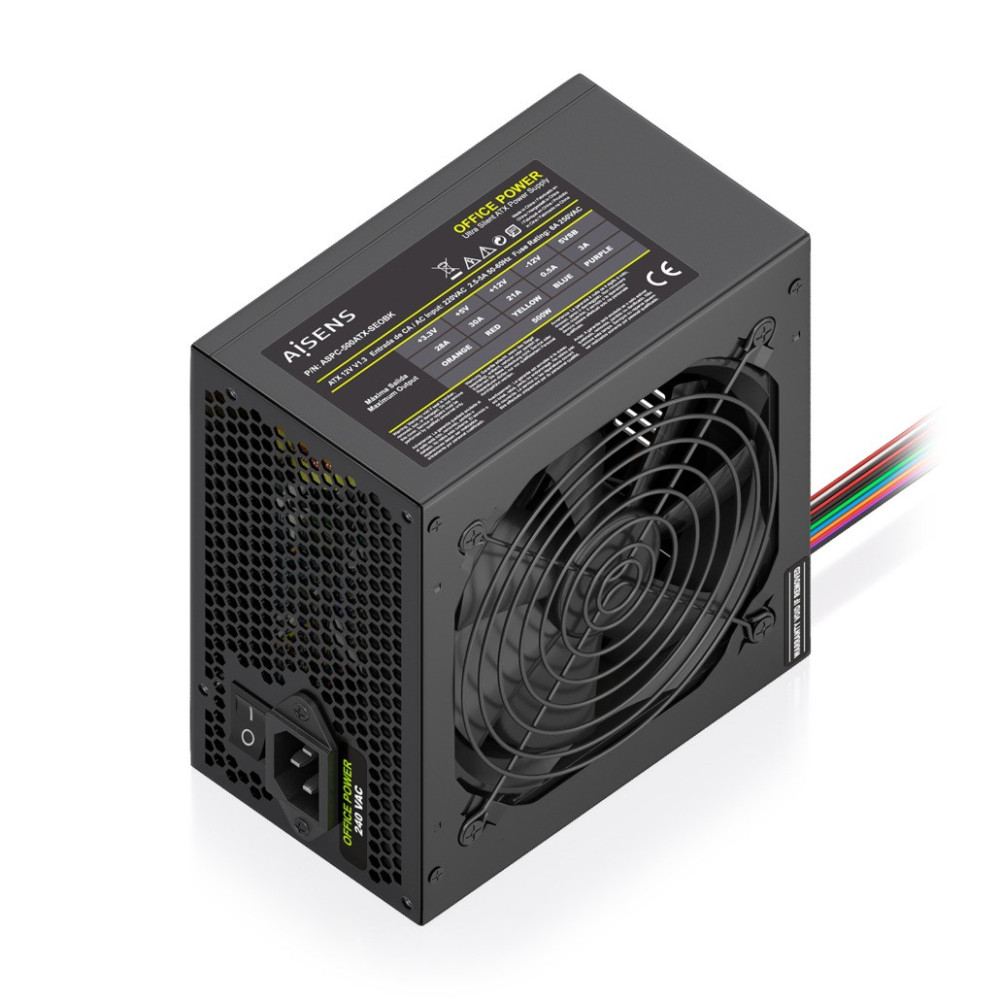 FUENTE ALIMENTACION ATX 500W OEM NEGRA AISENS ASPC-500ATX-SEOBK