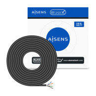 CABLE RED RJ45 CAT.6 FTP RIGIDO AWG24 EXTERIOR NEGRO 100M AISENS A135-0673