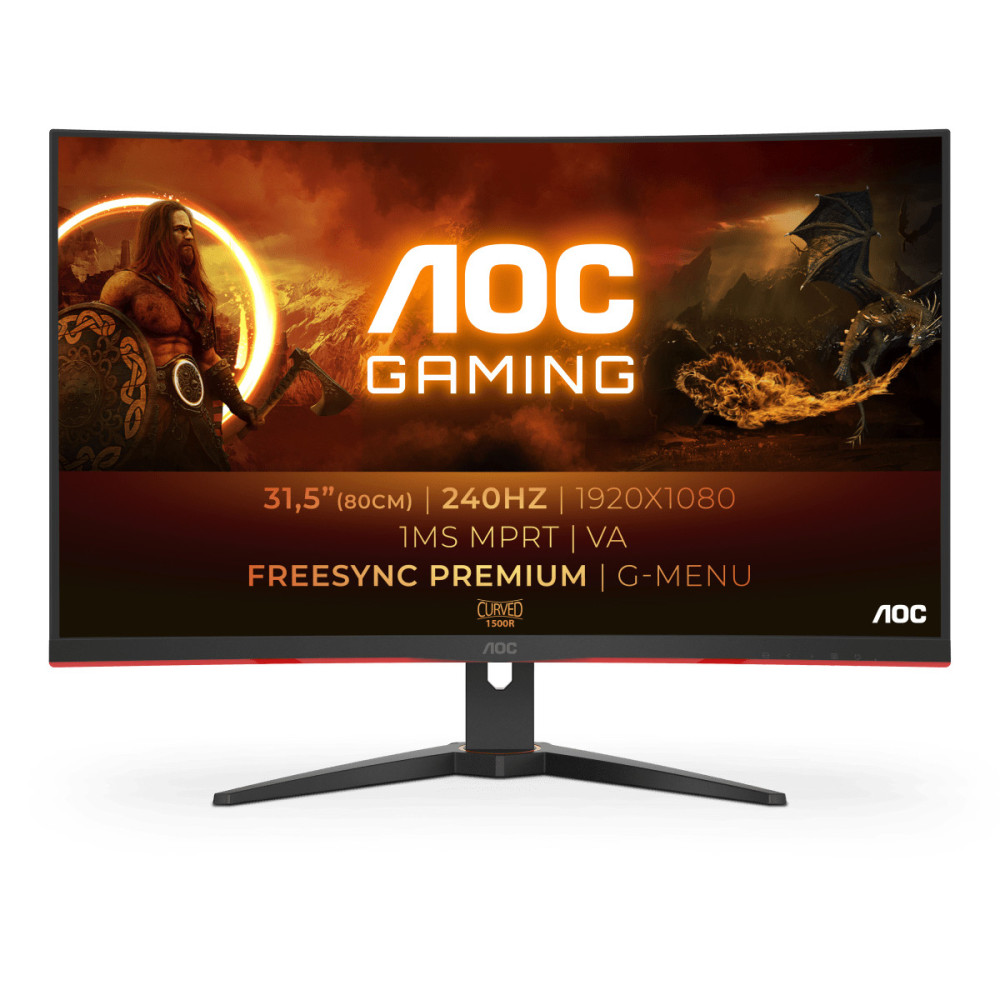 MONITOR 31.5 AOC C32G2ZE GAMING CURVO FHD 1920*1080 240HZ 1MS 2HDMI NEGRO