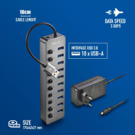 HUB USB NGS 10 PUERTOS USB 3.0 IHUB10