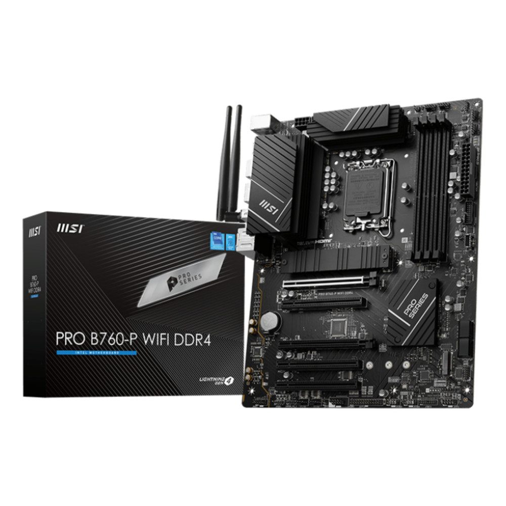 PB S1700 MSI PRO B760-P WIFI 4DDR4 5PCIE 4SATA3 2M.2 USB3.2 HDMI DP ATX
