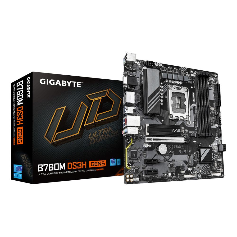 PB S1700 GIGABYTE B760M DS3H GEN5 4DDR5 PCI5 LAN GIGABIT 4SATA3 2M2