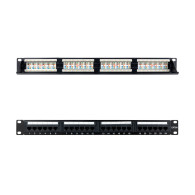 PANEL DE PARCHEO 24 PUERTOS CAT.6A UTP 19 1U NEGRO NANOCABLE 10.21.4124