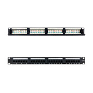 PANEL DE PARCHEO 24 PUERTOS CAT.6A UTP 19 1U NEGRO NANOCABLE 10.21.4124