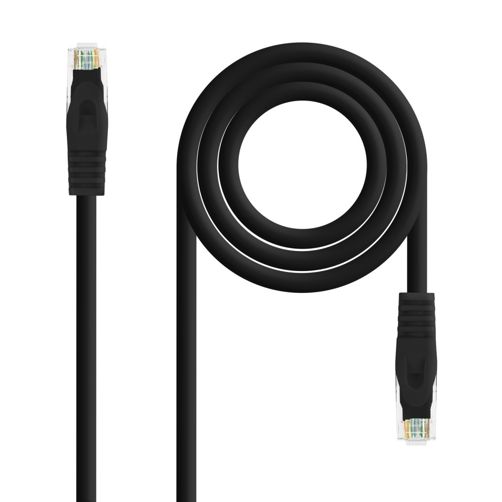 CABLE RED LATIGUILLO RJ45 LSZH CAT.6A UTP AWG24 NEGRO 2M NANOCABLE 10.20.1802-BK
