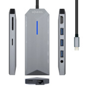 DOCK AISENS USB-C A HDMI RJ45-3XUSB-SD-MICROSD GRIS 15CM ASUC-9P001-GR