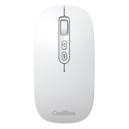RATON COOLBOX INALAMBRICO W02 IA WHITE RECARGABLE TIPO-C MULTIDISPOSITIVO USB