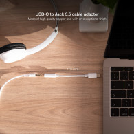 CABLE ADAPTADOR DE USB-C A JACK 3.5 BLANCO NANOCABLE 10.24.1205-W