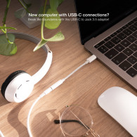 CABLE ADAPTADOR DE USB-C A JACK 3.5 BLANCO NANOCABLE 10.24.1205-W