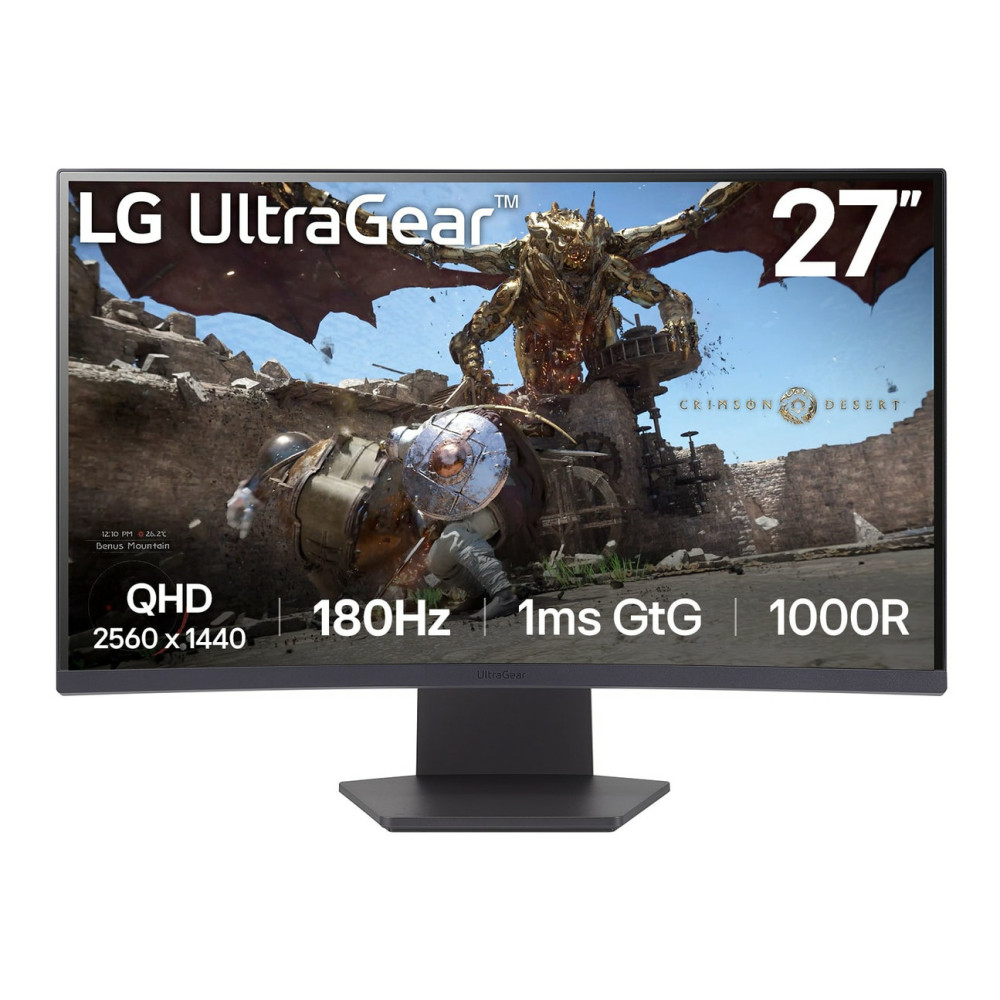 MONITOR GAMING 27" CURVO LG ULTRAGEAR 27GS60QC-B QHD 1MS 180HZ VA NEGRO