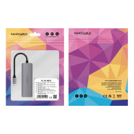 HUB USB-C 3xUSB-A+USB-C CARGA+HDMI GRIS 18 CM NANOCABLE 10.16.4605
