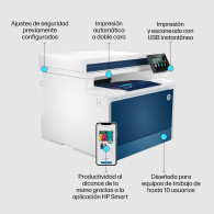 IMPRESORA HP LASERJET PRO COLOR MULTIFUNCION 4302FDW FAX ADF W BLANCAAZUL 5HH64F