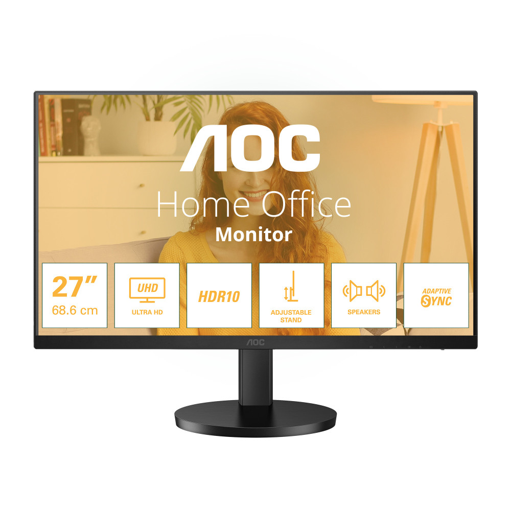 MONITOR 27 AOC U27B3AF UHD 3840*2160 4K 60Hz 2HDMI DP MM NEGRO