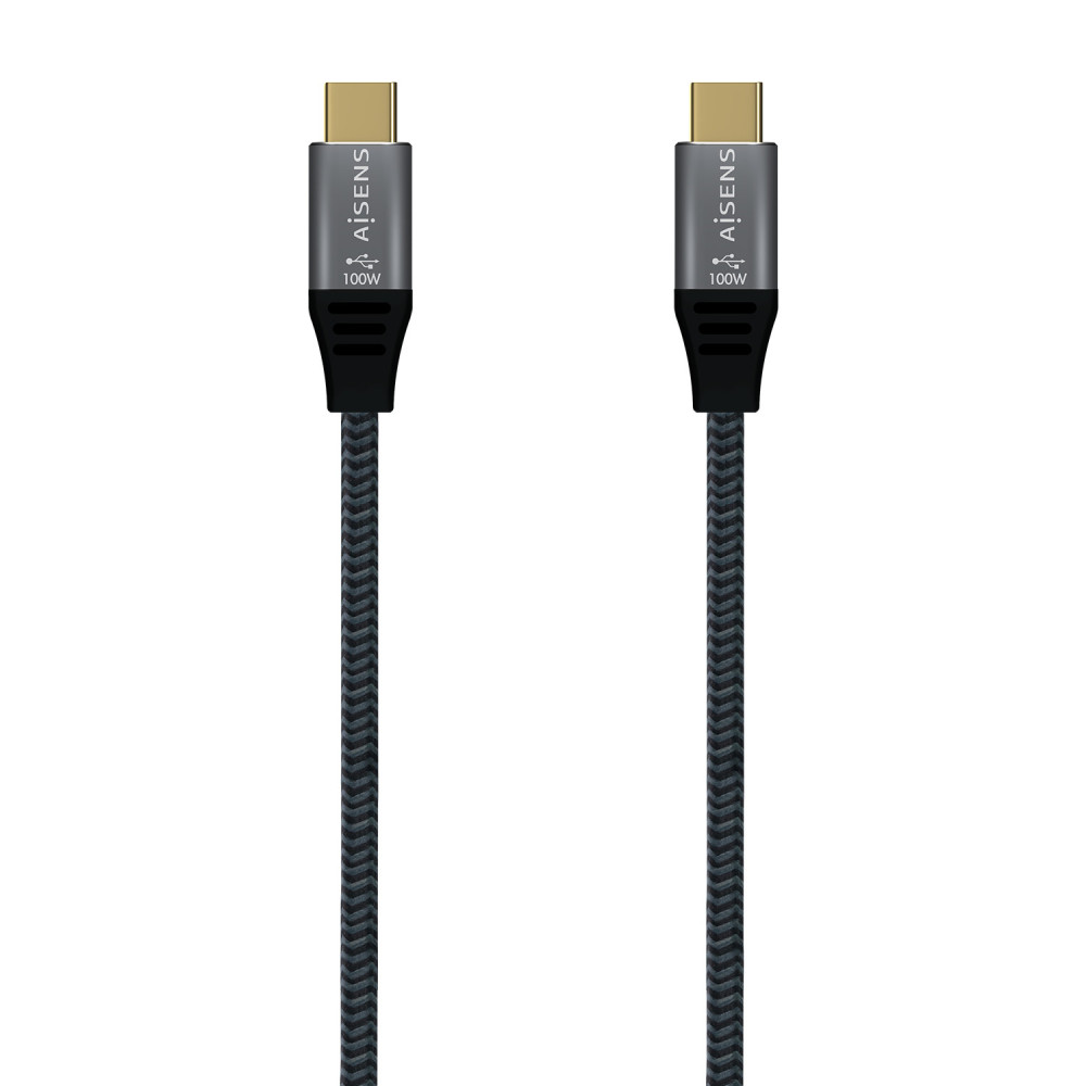 CABLE USB 3.2 GEN2x2 20GBPS 100W E-MARK USB-CM-USB-CM GRIS 1.5M AISENS A107-0672