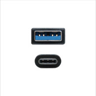 CABLE USB 3.1 GEN2 10GBPS 3A TIPO USB-CM-AM NEGRO 0.5M NANOCABLE 10.01.4000