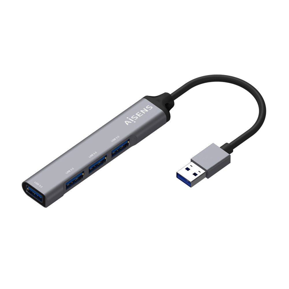 HUB USB 3.0 ALUMINIO TIPO AM-4xTIPO AH GRIS 10CM AISENS A106-0540