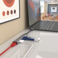 HUB USB 3.0 ALUMINIO TIPO AM-4xTIPO AH GRIS 10CM AISENS A106-0540