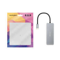 HUB USB-C 2xUSB-A+2xUSB-C+HDMI+USB-C PD 100W GRIS NANOCABLE 10.16.1006