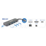 HUB USB-C D-LINK 6 EN 1 USB-C 2*USB3 HDMI LECTOR SD Y MSD DUB-2327