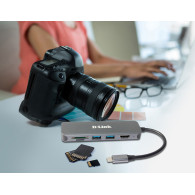 HUB USB-C D-LINK 6 EN 1 USB-C 2*USB3 HDMI LECTOR SD Y MSD DUB-2327