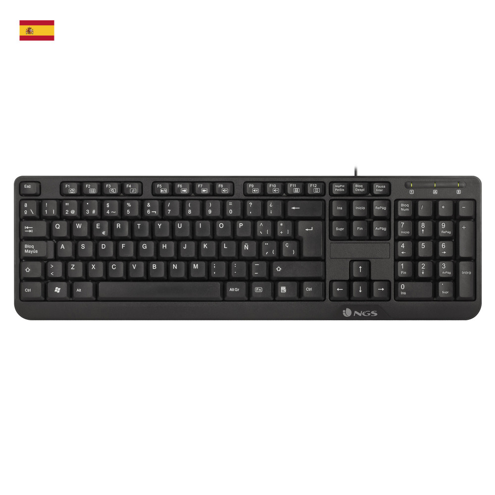 TECLADO NGS FUNKY V3 USB 104 TECLAS NEGRO