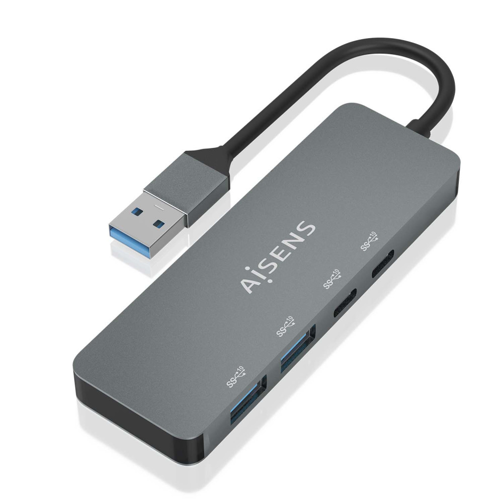 HUB USB 3.2 GEN2 10G USB-A M-2xUSB-C H-2xUSB-A H GRIS 15CM AISENS A106-0696