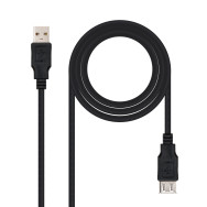 CABLE USB 2.0 TIPO AM-AH NEGRO 3.0 M NANOCABLE 10.01.0204-BK