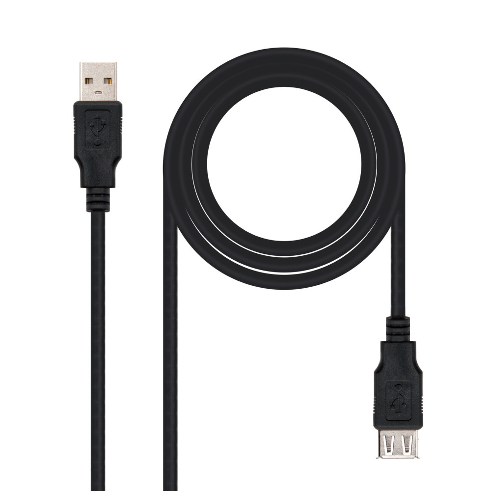 CABLE USB 2.0 TIPO AM-AH NEGRO 3.0 M NANOCABLE 10.01.0204-BK