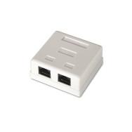 ROSETA DE SUPERFICIE RJ45 CAT.6 UTP 2 TOMAS BLANCO AISENS A139-0302