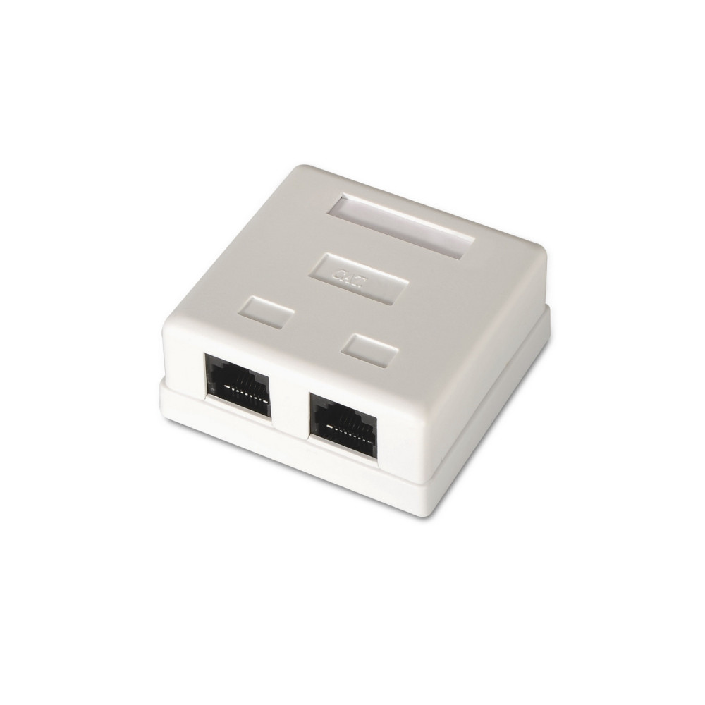 ROSETA DE SUPERFICIE RJ45 CAT.6 UTP 2 TOMAS BLANCO AISENS A139-0302