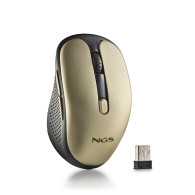 RATON NGS INALAMBRICO ERGONOMICO EVO RUST GOLD RECARGABLE NEGRO-DORADO USBuc